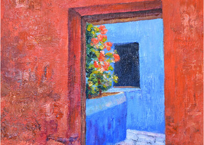 Cuadro "El patio azul" - 35 x 35